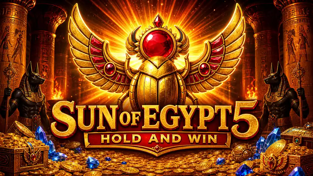Sun of Egypt 5 Hold and Win bonus raundi — baraban to'ldirilganda jackpot